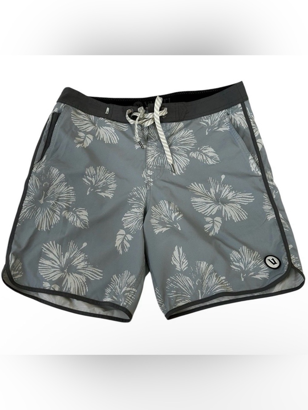 Vuori Gray Floral Swim Board Shorts Size 32